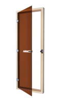 Стеклянная дверь для бани/сауны Sawo 7/19 с порогом / 730-4SGА (бронза) - 
