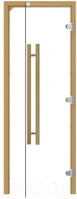 Стеклянная дверь для бани/сауны Sawo 7/19 правая с вертик ручкой / 741-3SCD-R-2 (прозрачный/кедр)