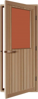 Деревянная дверь для бани Sawo 70x204 правая / 735-4SGD-R (бронза/кедр) - 