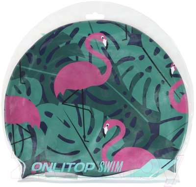 Шапочка для плавания Onlytop Фламинго с пальмами / 7316254