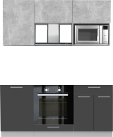 Кухонный гарнитур Интерлиния Мила 1.7 ВТ без столешницы (бетон/антрацит) - 