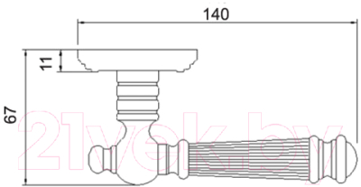 Ручка дверная Ренц Валенсия / INDH 69-19 MAB (бронза античная матовая)