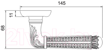 Ручка дверная Ренц Альбино / INDH 63-10 MAB (бронза античная матовая)