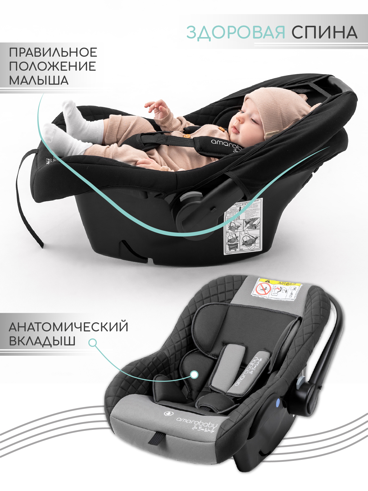 Автокресло Amarobaby Baby Comfort / AB222008BC/11