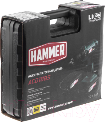 Аккумуляторная дрель-шуруповерт Hammer ACD18BS / 680329