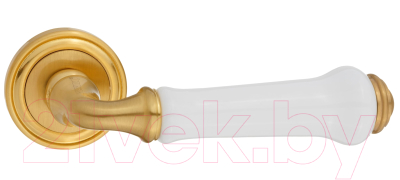 Ручка дверная Ренц Сиракузы / INDH 617-16 SG/WH (латунь матовая/белая керамика)