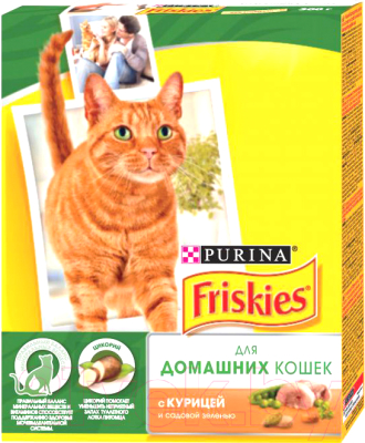 Сухой корм для кошек Friskies С курицей и садовой зеленью (300г)