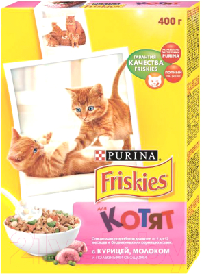 Сухой корм для кошек Friskies С курицей, молоком и овощами для котят (400г)