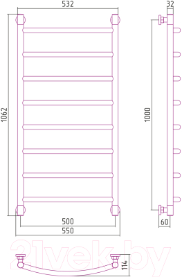 Купить Полотенцесушитель водяной Сунержа Галант+ 100x50 / 032-0200-1050 в Слуцке
