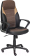Кресло офисное Tetchair Inter кожзам/ткань (черный/коричневый/бронзовый) - 