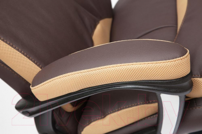 Кресло офисное Tetchair Grand кожзам/ткань (коричневый/бронзовый)