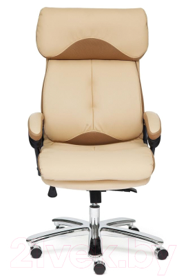Кресло офисное Tetchair Grand кожзам/ткань (бежевый/бронзовый)