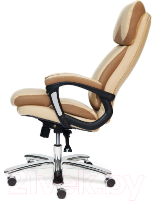 Кресло офисное Tetchair Grand кожзам/ткань (бежевый/бронзовый)