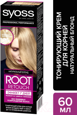 Крем-краска для волос Syoss Root Retouch Эффект 7 Дней (60мл, натуральный блонд)