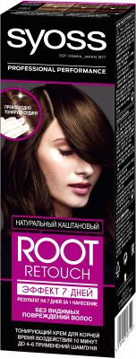 Крем-краска для волос Syoss Root Retouch Эффект 7 Дней (60мл, натуральный каштановый)