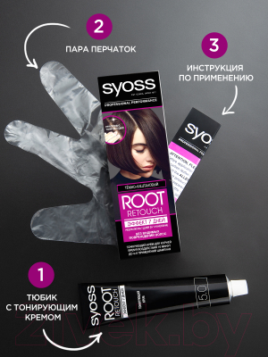 Крем-краска для волос Syoss Root Retouch Эффект 7 Дней (60мл, темно-каштановый)