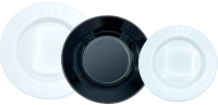 Набор тарелок Luminarc Plumi V2484 (18пр, черный/белый) - 