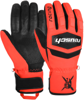 Перчатки лыжные Reusch Worldcup Warrior R-Tex Xt Junior / 6271233-7809 (р-р 4.5, Black/Fluo Red) - 