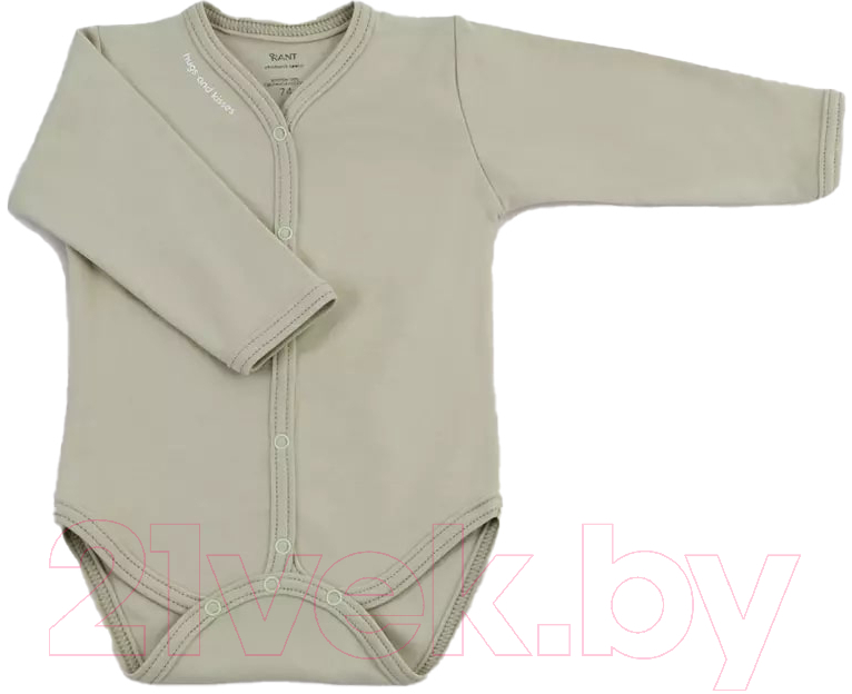 Боди для малышей Rant Hugs And Kisses с длинным рукавом / 6472/2-68 (Light Green, р.68)