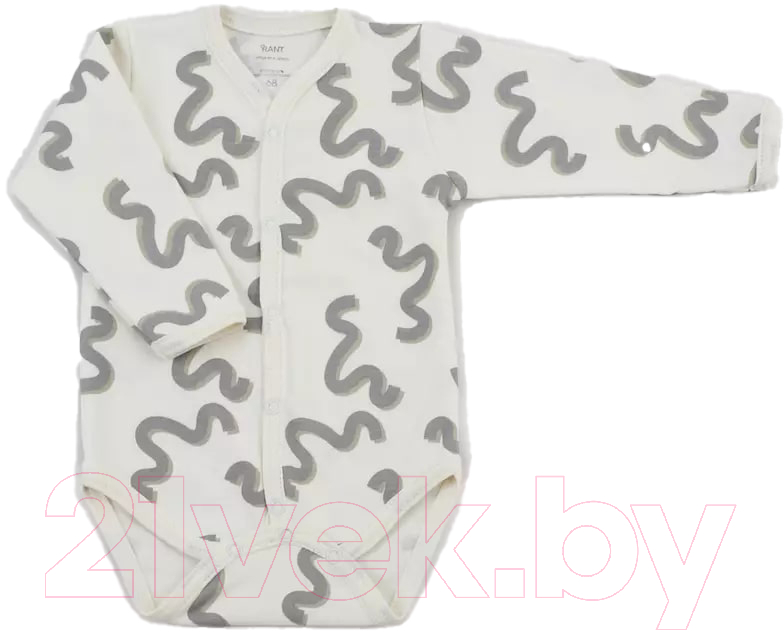Боди для малышей Rant Hugs And Kisses с длинным рукавом / 6473/4-74 (Pattern Beige, р.74)