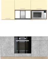 Кухонный гарнитур Интерлиния Мила 1.7 ВТ без столешницы (ваниль/бетон) - 
