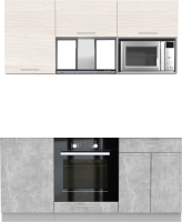 Кухонный гарнитур Интерлиния Мила 1.7 ВТ без столешницы (вудлайн кремовый/бетон) - 