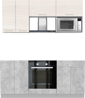 Кухонный гарнитур Интерлиния Мила 1.8 ВТ без столешницы (вудлайн кремовый/бетон) - 