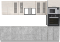 Кухонный гарнитур Интерлиния Мила 3.0 ВТ без столешницы (вудлайн кремовый/бетон) - 