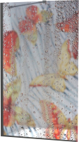 Стеклянная шторка для ванны Belux Помпеи ДС 60x150 (бабочки П-15/хром) - 
