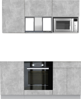 Готовая кухня Интерлиния Мила 1.7 ВТ без столешницы (бетон/бетон) - 