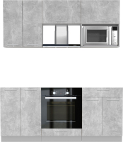 Кухонный гарнитур Интерлиния Мила 1.8 ВТ без столешницы (бетон/бетон) - 
