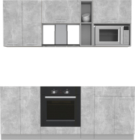 Кухонный гарнитур Интерлиния Мила 2.0 ВТ без столешницы (бетон/бетон) - 