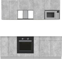 Готовая кухня Интерлиния Мила 2.2 ВТ без столешницы (бетон/бетон) - 