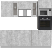 Кухонный гарнитур Интерлиния Мила 2.3 ВТ без столешницы (бетон/бетон) - 