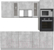 Готовая кухня Интерлиния Мила 2.3 ВТ без столешницы (бетон/бетон) - 