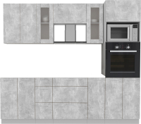 Кухонный гарнитур Интерлиния Мила 2.4 ВТ без столешницы (бетон/бетон) - 