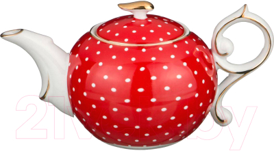 Заварочный чайник Lefard 85-1005 (красный в горошек)