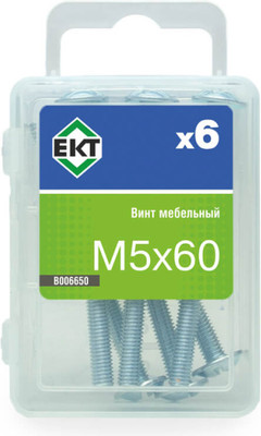 Винт ЕКТ 5x60 Kombi Мебельный Полусферическая головка / B006650 (6шт, цинк) -