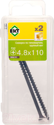 Изображение товара Саморез ЕКТ 4.8x110 По гипсокартону Крупный шаг / B006781 (2шт)