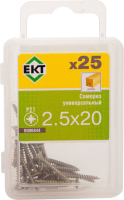 Саморез ЕКТ 2.5x20 / B006844 (25шт, желтый цинк) - 