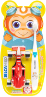 Зубная щетка Silca Med Серебро 3+ детская мягкая (с игрушкой) - 