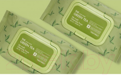 Салфетки для снятия макияжа Tony Moly The Chok Chok Green Tea No-Wash Cleansing Tissue (100шт)