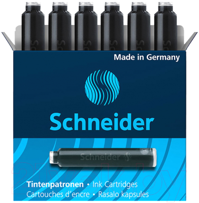 Чернила для перьевой ручки Schneider 6601 (6шт, черный)