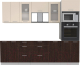 Миниатюра изображения товара Кухонный гарнитур Интерлиния Мила 2.6 ВТ без столешницы (дуб молочный/дуб венге)