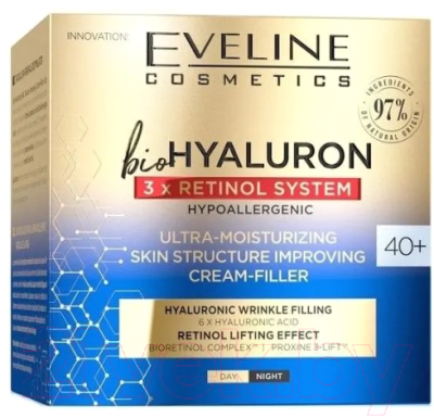 Крем для лица Eveline Cosmetics Biohyaluron 3 x Retinol System 40+ день/ночь (50мл)