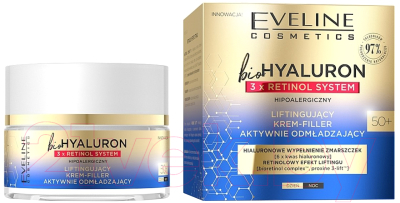 Крем для лица Eveline Cosmetics Biohyaluron 3 x Retinol System 50+ день/ночь (50мл)
