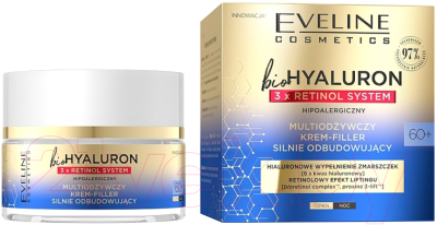 Крем для лица Eveline Cosmetics Biohyaluron 3 x Retinol System 60+ день/ночь (50мл)