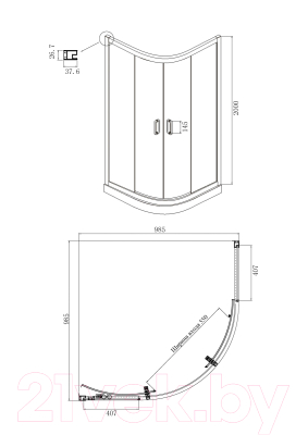 Душевой уголок Ambassador Royal 100x100x200 / 18015105