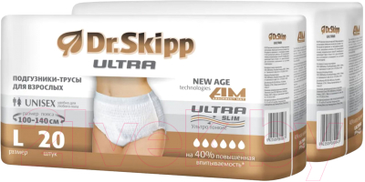 Трусы впитывающие для взрослых Dr.Skipp Ultra L  (40шт)