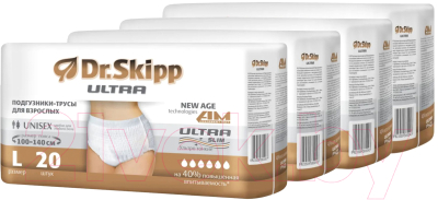Трусы впитывающие для взрослых Dr.Skipp Ultra L (80шт)